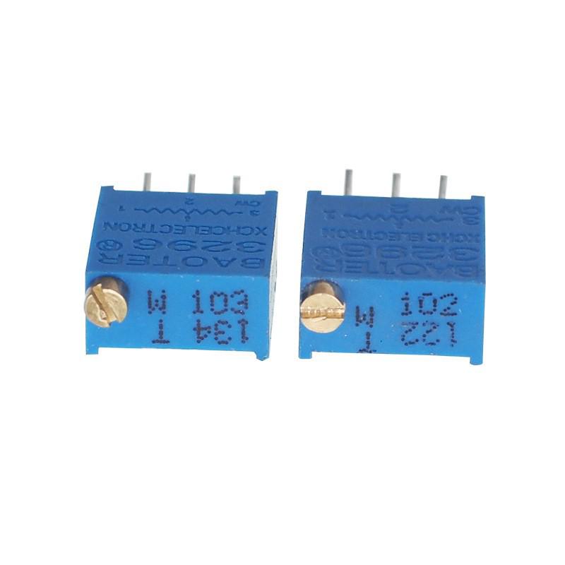 3296W Multi-Turn Potentiometer Resistor: 1K, 2K, 5K, 10K, 20K, 50K, 100K, 200K, 500K, 1M.