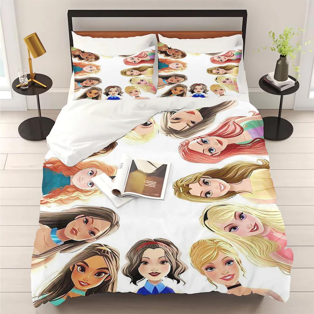Princess Series 100% Polyester Duvet Cover Set Home Decor Bedding Comforter Sets 3D Children'S Bedding Set 3-Piece