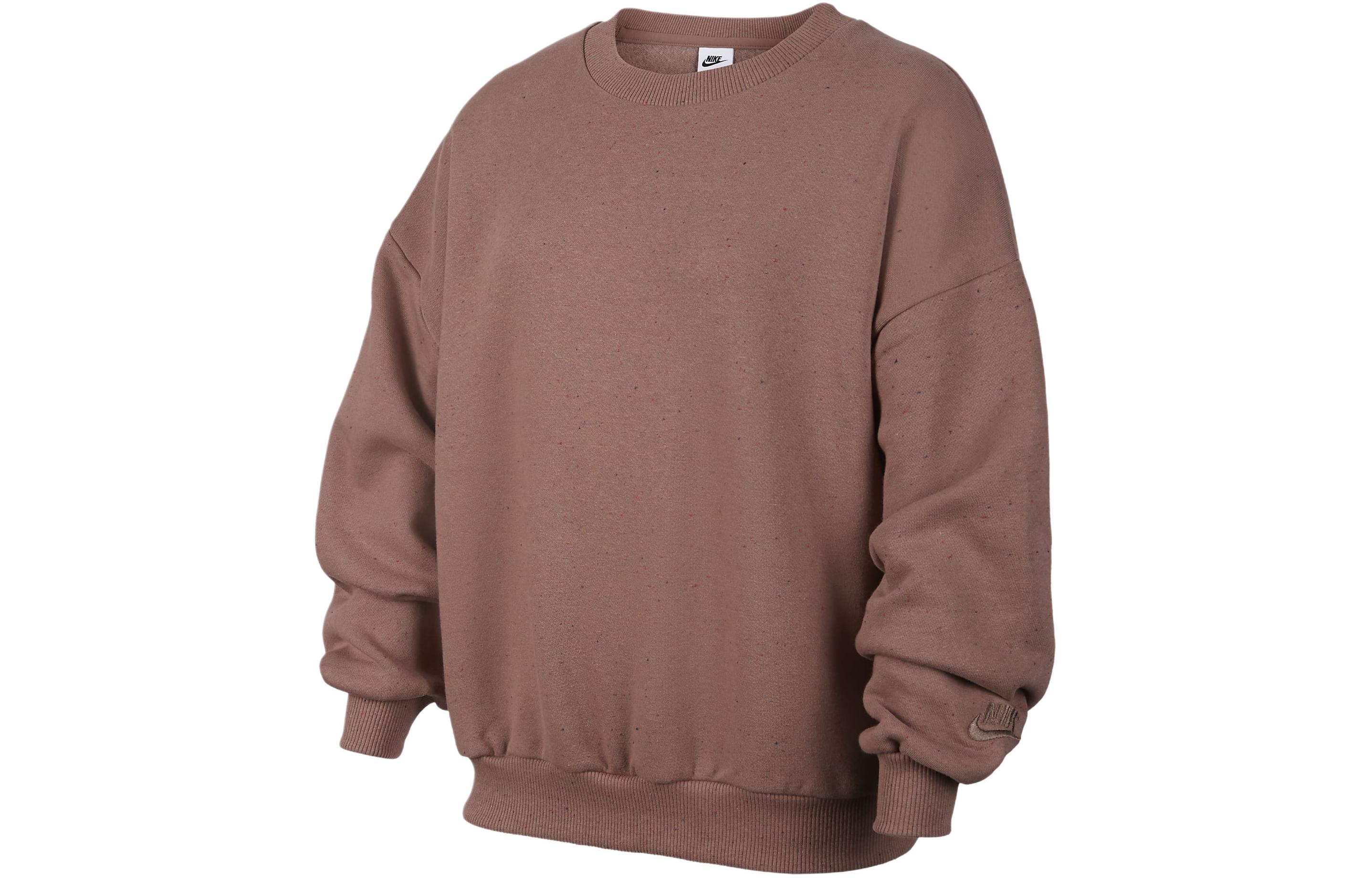 Nike Sportswear Icon Fleece Solid Color Crew Neck Casual Fleece Lined Sweatshirt Smoky Purple Red Kids FN7274-208 L