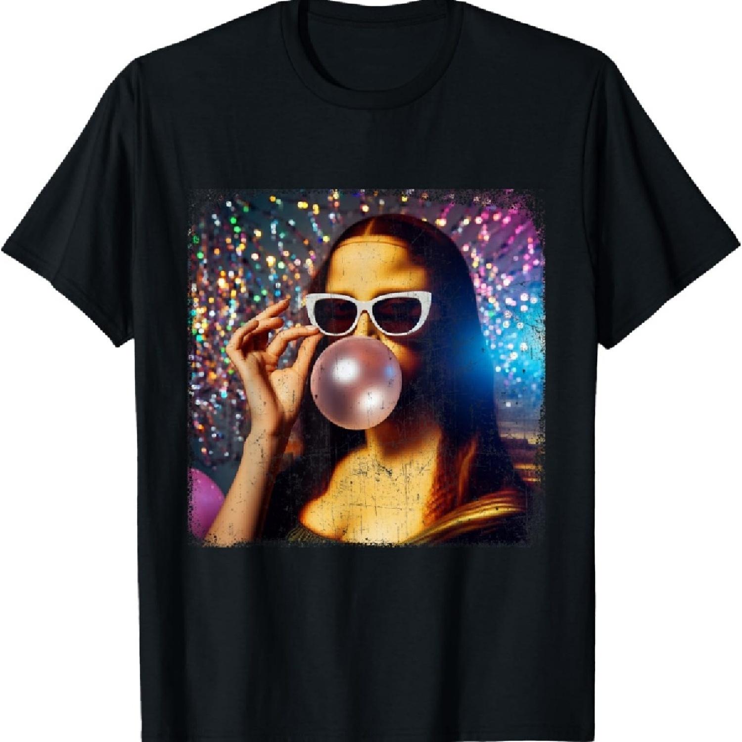 

Забавная футболка с Моной Лизой и жевательной резинкой от Леонардо да Винчи XXXXXL чёрный