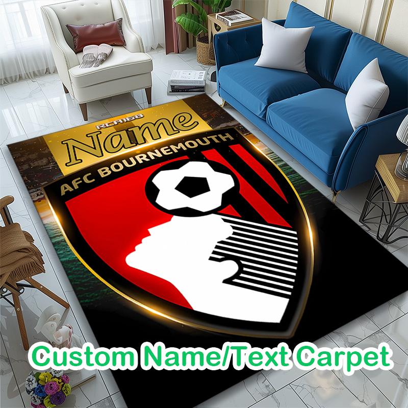 AFC Bournemouth (1) Print Area Rug, Multi-functional Office Chair Sofa Carpet, Easy Clean Carpet for Home and Living Spaces