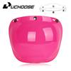 Authentic Bubble Mirror Motorcycle Helmet Three Button Type Retro Style Helmet Lenses Bubble Shield Visors Helmet Accessories