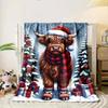 Cozy Highland Cow Christmas Throw Blanket - Soft Flannel, Reversible, Perfect for Bed, Sofa, Camping & Travel - Machine Washable