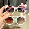 Cute Bow Sunglasses UV400 Round Frame Kids Princess Eyewear Sun Protection for Party Travel Beach Holiday Gifts