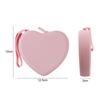 Portable Silicone Coin Purse Heart-shaped Solid Color Small Wrist Wallet Waterproof Zipper Key Lipstick Pouch
