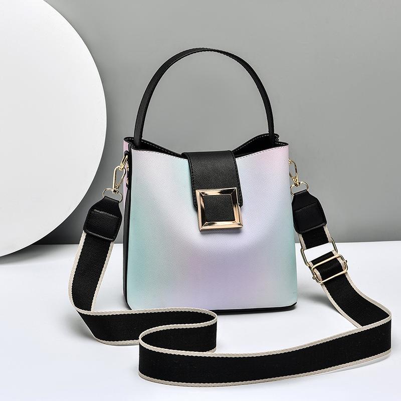 Ladies' Sweet and Ladylike Vintage Bag Gradient Color Bucket Handbag