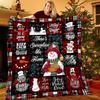 Merry Christmas Flannel Throw Blanket, Lightweight Decoration, Soft Gift, Home Bedding, Living Room, Sofa