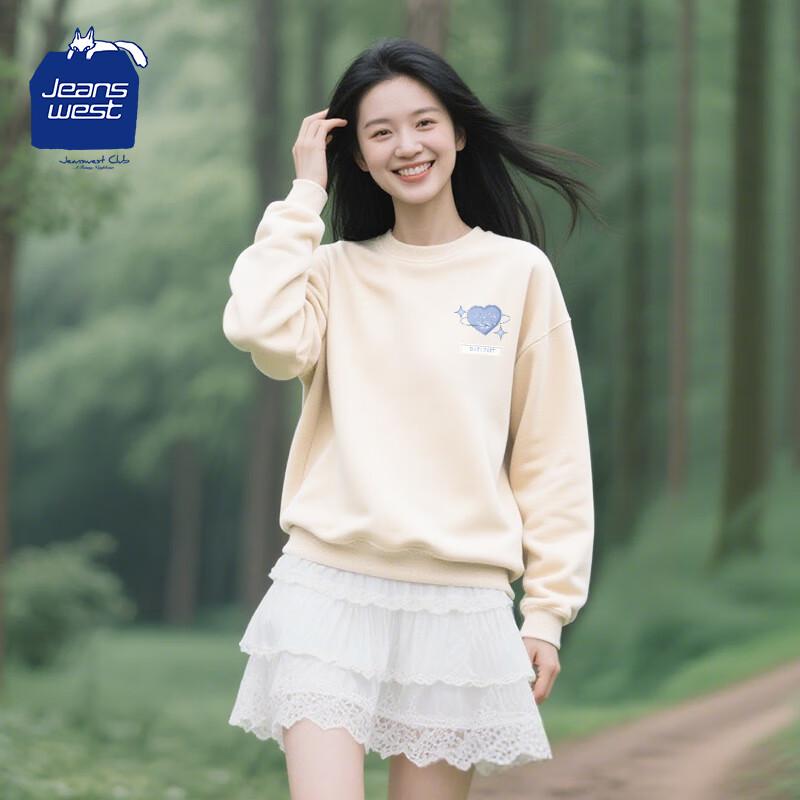 JEANSWEST CLUB Women s Loose Fit Crewneck Pullover S