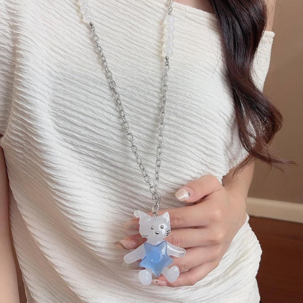 Personalized Kiki Cat Pendant Necklace: Stylish Beaded Sweater Chain, New Retro Fashion Accessory 2026.