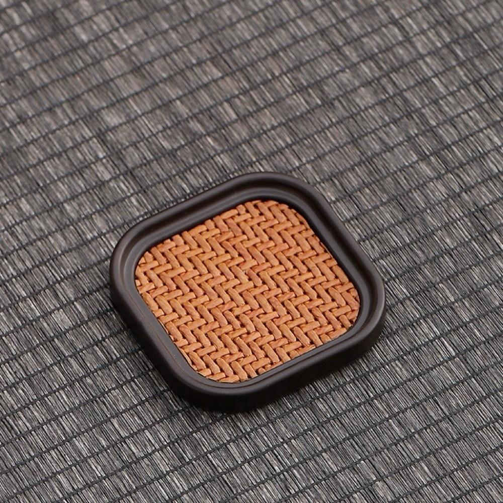 6pcs Chinese Style Heat Insulation Mat Anti-scalding Tea Cup Holder Rattan Tea Coaster Set Home Use