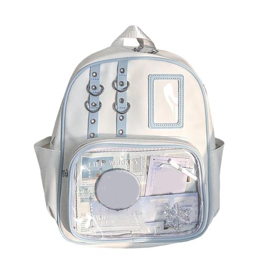 Ita Backpack Clear Anime Badge Display Backpack Teens Manga Merchandise Collectibles Holder Backpack with Front Window for Anime Exhibitions