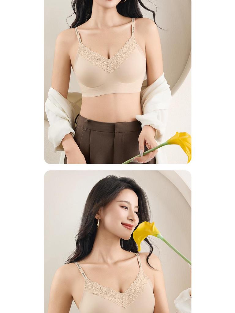 Seamless Soft Support Lifting Smooth Strap Bra with Fixed Cup