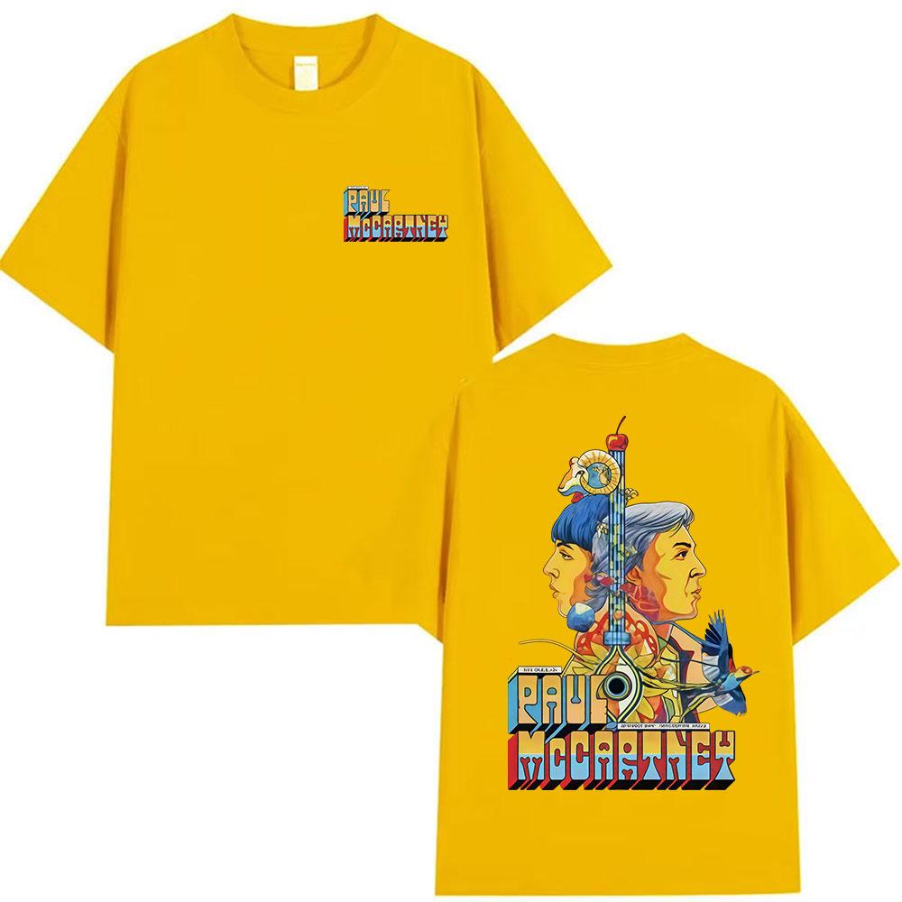 Paul McCartney Got Back Tour 2025 Koszulki Merch Męskie Lato Vintage Luźna Bawełniana Koszulka Unisex Hip Hop Rock Odzież Koszulka
