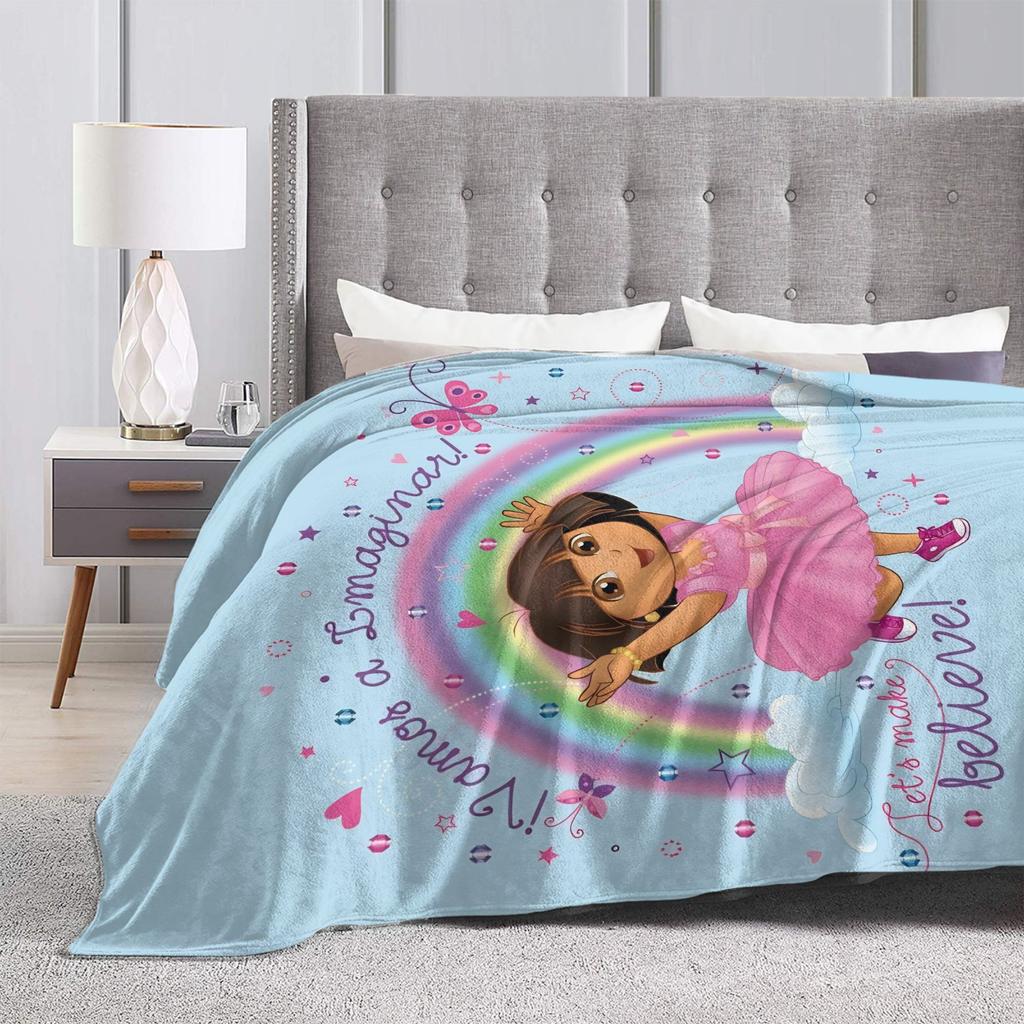 Warm BlanketChild Decorative Cartoon D-Dora The E-Explorer Adventure Throw Blanket For Outdoor Comfortable Sofa Bed Cover