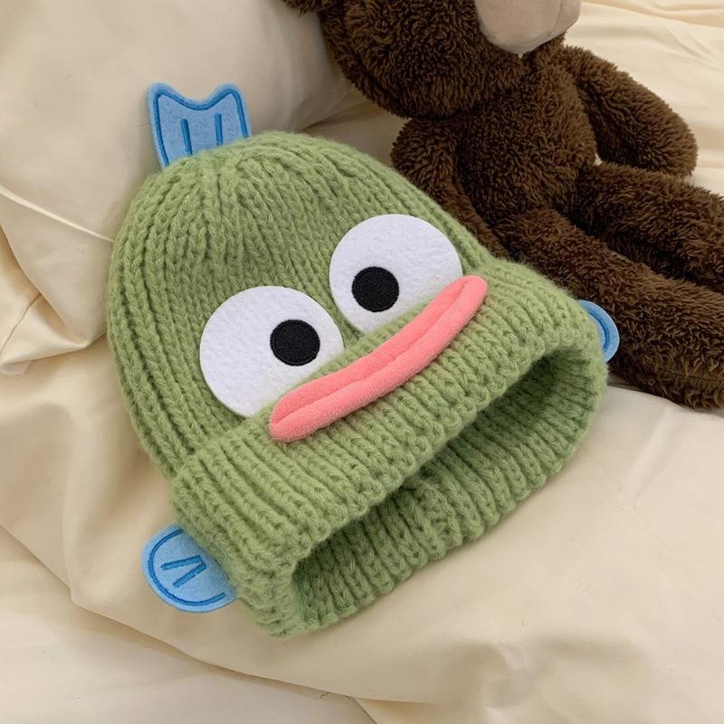 

1Pcs Children Warm And Thick Ear Protection Wool Hat Cute Funny Ugly Fish Hat For Autumn And Winter Student S Cold Hat
