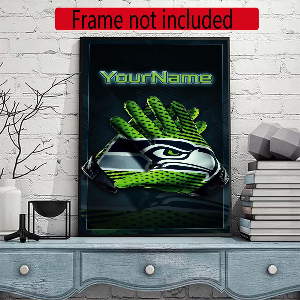 Seattle Seahawks Customize Your Name Diamond Painting Round Diamond Rhinestones Mosaic Diamond Embroidery Wall Paintings Rhinestones Gift Frameless