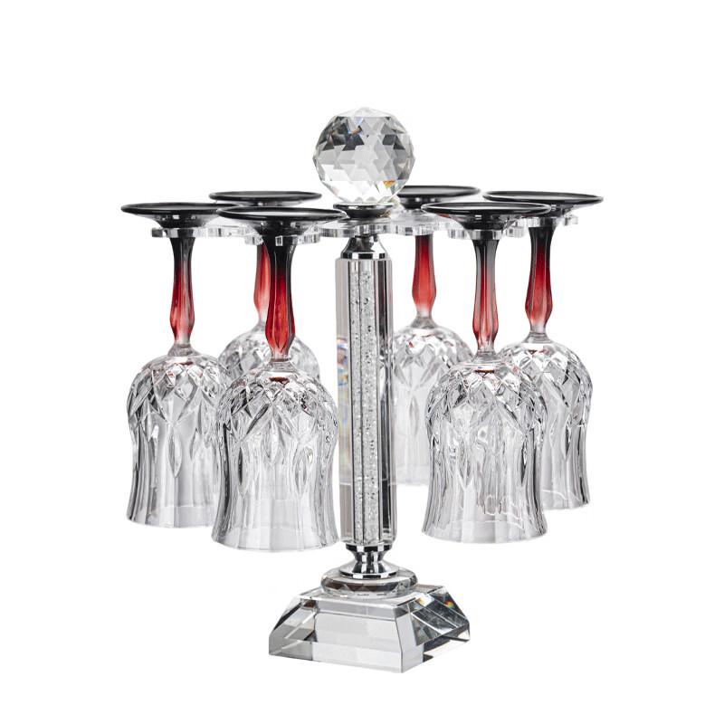 Handon Ribbed Wine Glass Set with Rack