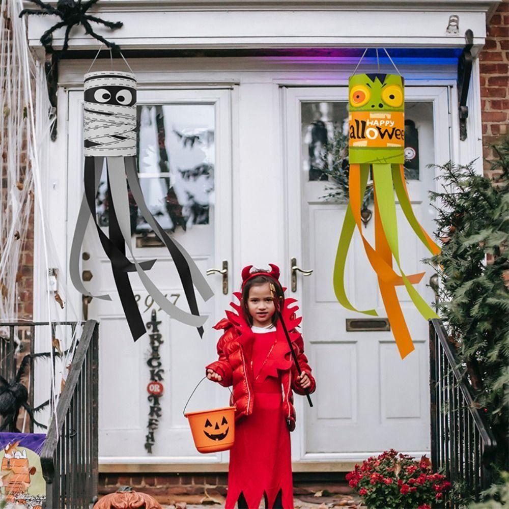Strašidelná Dekorace Visící Halloweenská Vlajka z Vzduchotechniky Duch Dýně Strašidelný Dům Přívěsky Kostra Hrůza Venkovní