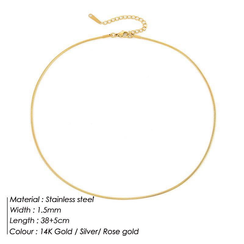 Korean Minimalist Versatile Snake Bone Chain Necklace - Cold Style Stainless Steel Jewelry