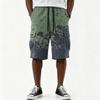 Pantalones Cortos Cargo Casuales para Hombre con Estampado Degradado, Cordón, Múltiples Bolsillos, Longitud hasta la Rodilla, Parte Inferior Ligera para Verano