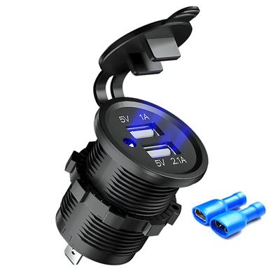 Presa Accendisigari con Porta USB Doppia 12V per Auto Barca Impermeabile Adattatore di Ricarica per Telefono Cellulare