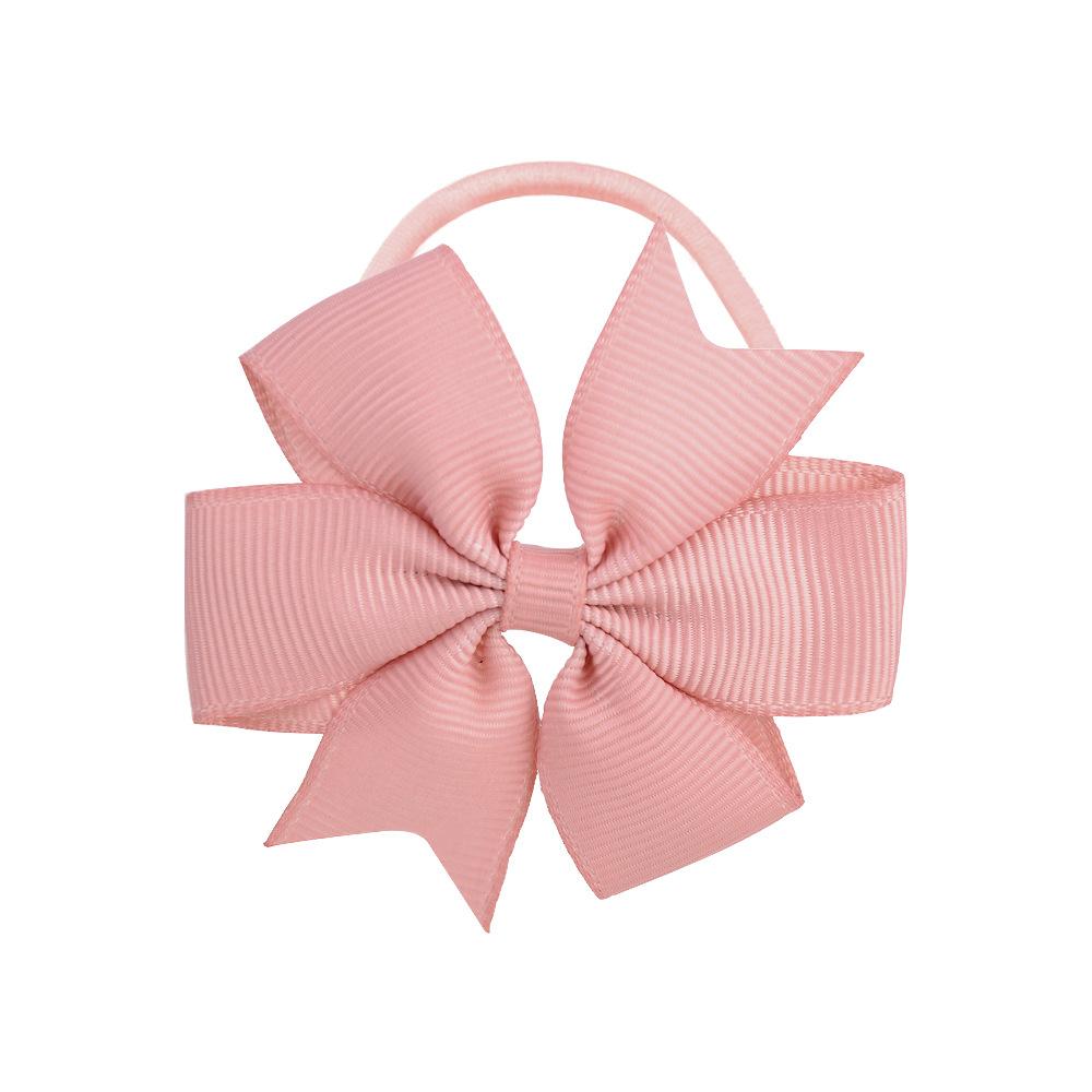 Cute Grosgrain Ribbon Bows Elastic Hair Bands For Girls Baby Lovely Ponytail Holder Hair Ties Children Kids Hair Accessories