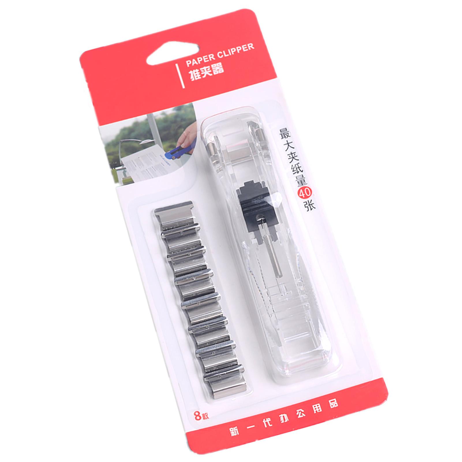 

Диспенсеры для зажимов-клипс Перерабатываемый ручной диспенсер для бумажных зажимов-клипс Пуш-степлер для дома школы Белый белый