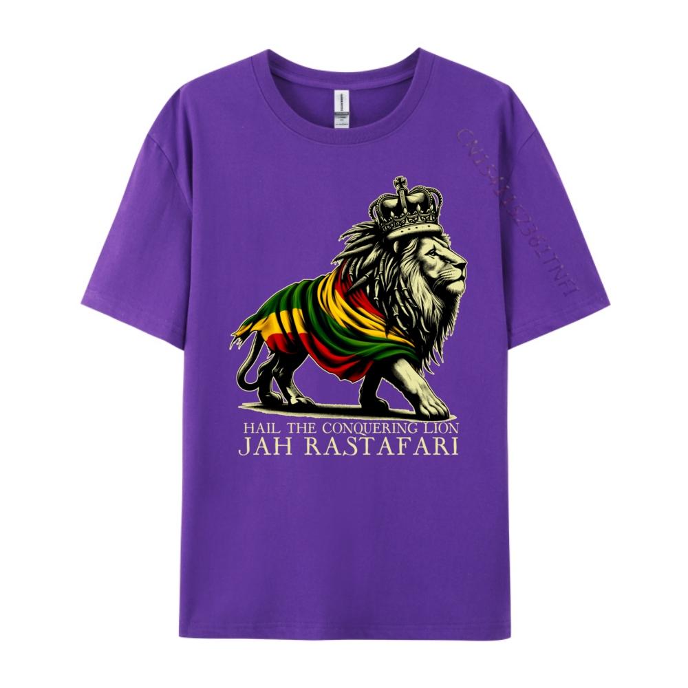 Hail The Lion Of Judah Reggae Rastafari Jah Jah Bless Rasta Graphic Tees Men Limited Time Special Valentine's Day Tshirts