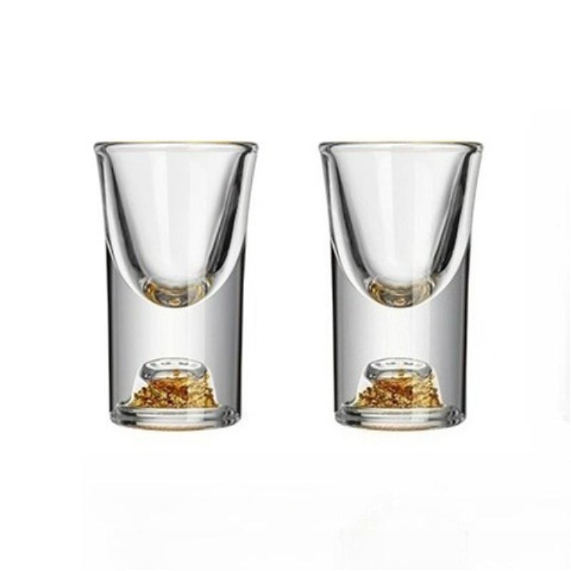 Exquisite Gold Foil Wine Glass Shot Glass Wine Cup Set 10ml Luxury Small Wine Glass 100ml Wine Decanter with Gold Foil Handle 10ml-100ml