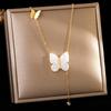 Elegant 18K Plated Titanium Steel Cross Necklace for Women - Light Luxury Clavicle Chain That Resists Fading