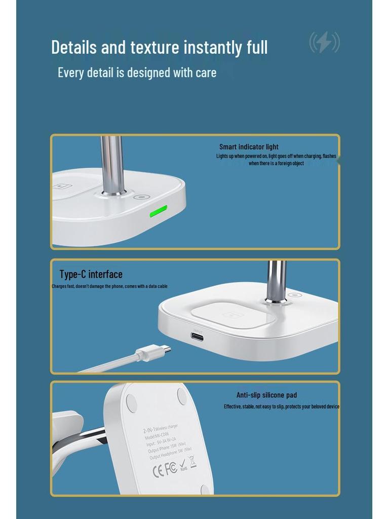 Magnetic Wireless Charging Phone Holder: Multifunctional 2-in-1 15W Fast Charger for Apple 14
