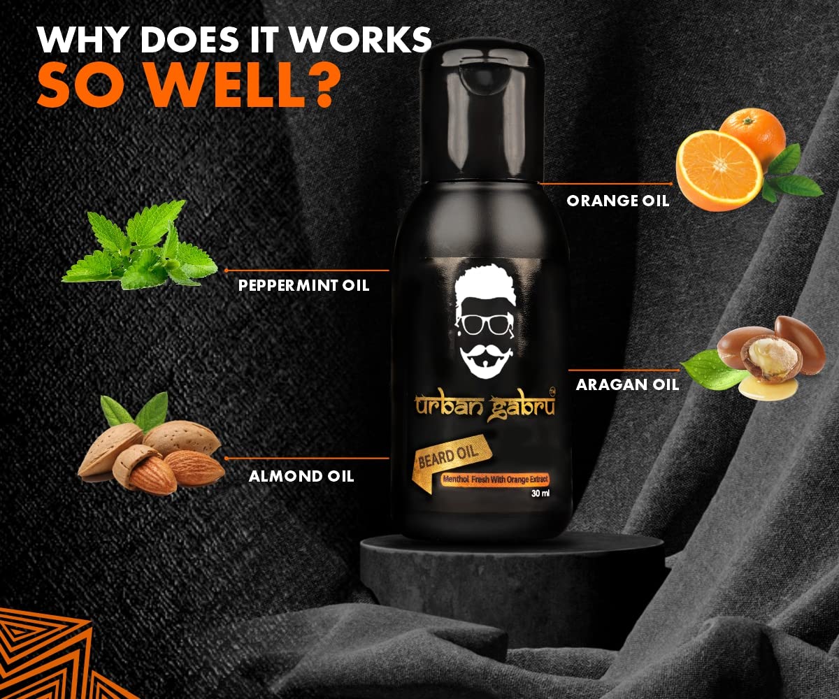 Масло для бороды UrbanGabru для роста бороды | 100% натуральный (30 мл) | Без парабенов — фото 4
