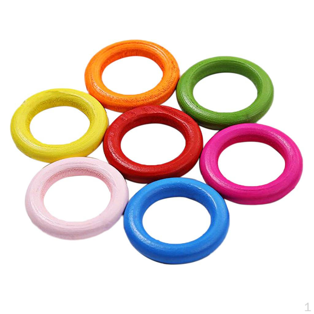 100 Pcs Wooden Ring Teething Rings Children Play