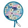Mini flower Style Folding Fan Round With Pocket Handheld Fan Flower Pattern Collapsible Fan Wedding Party Outdoor Activities