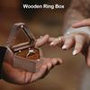 Jewelry Storage Box Finish Velvet Foam Triangle Shape Rustic Storage Single Slot Wooden Ring Box Engagement Accessory