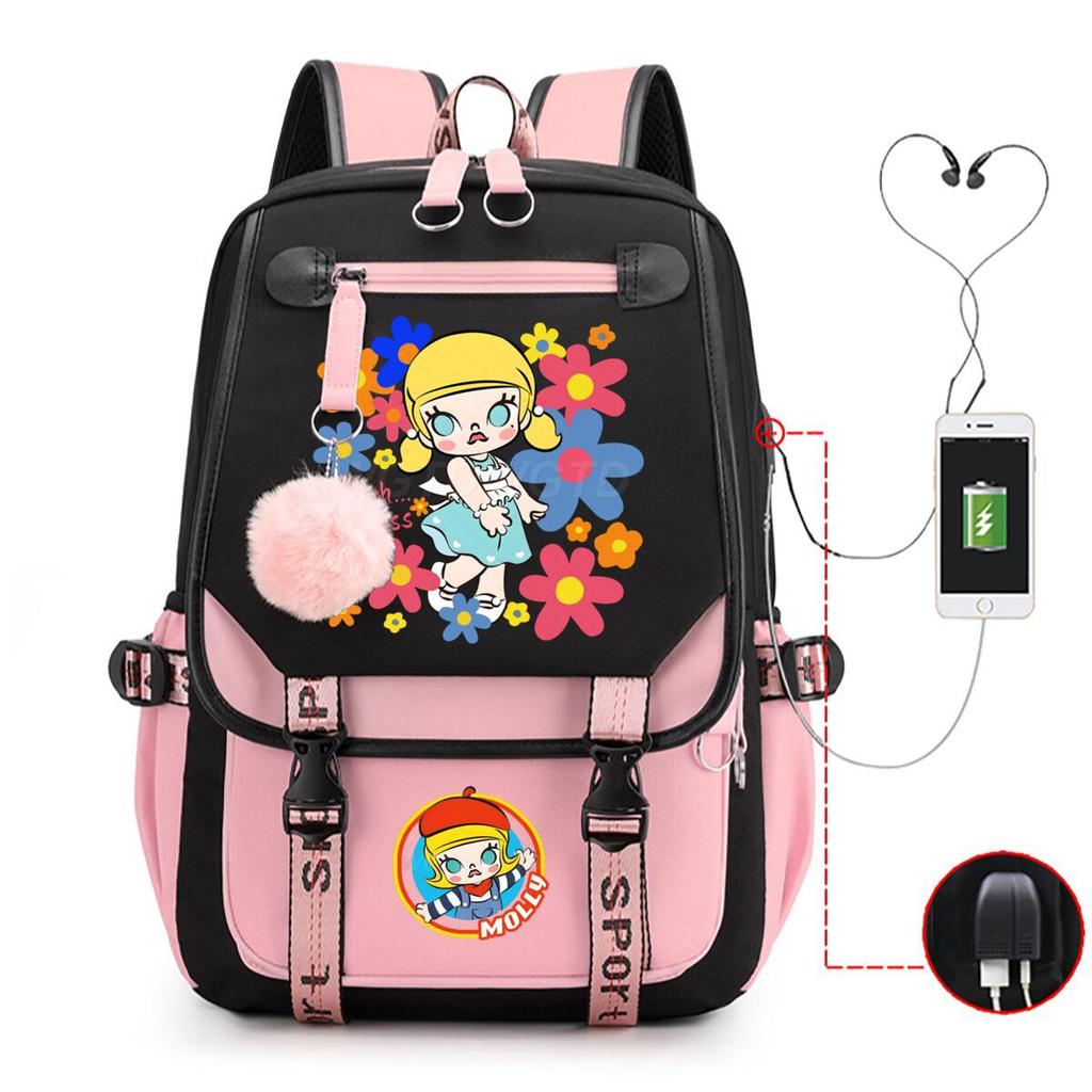 Printed fashion schoolbag college style junior high school high school students large capacity backpack