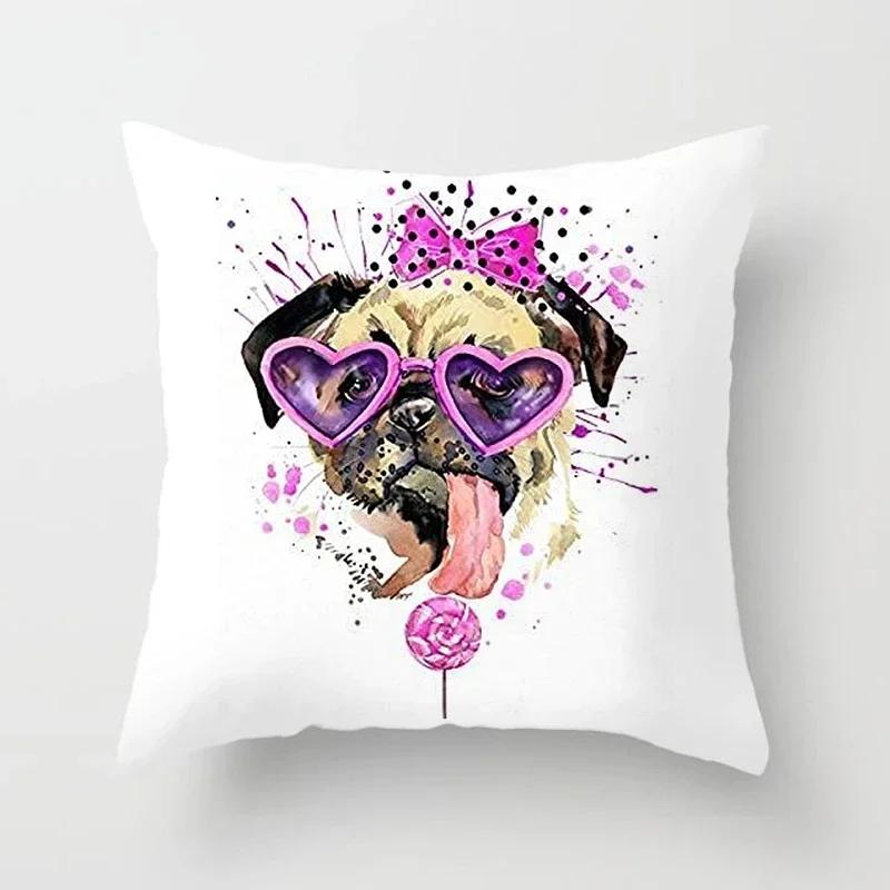 French Bulldog Cushion Cover Sofa Dogs Pillow Cover for Home Decoration Sofa Chair Cars Decorative Pillows Pillowcase X