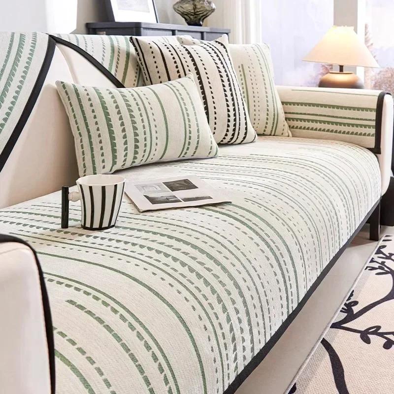 

1PC Nordic Chenille Sofa Covers Non-Slip Geometry Sofa Cushion Mat Corner Couch Towel for Living Room Couch Covers Home 70x70 A