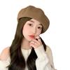Black Beret Women Spring and Autumn Ins Internet Celebrity Painter Hat Women Summer Face Small Octagonal Hat Big Head Circumference