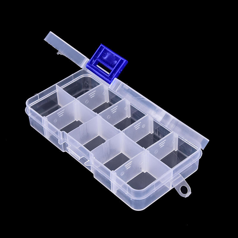 10 Compartments Transparent Visible Plastic Fishing Lure Box Fishing Tackle Box