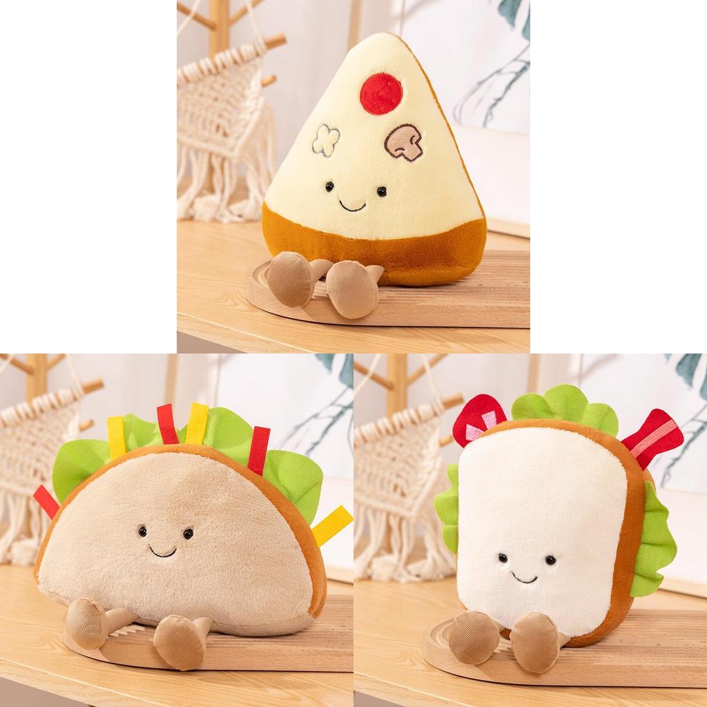 Giocattolo Peluche Sandwich Pizza Hamburger Ciondolo Decorativo Per Bambini e Collezionisti