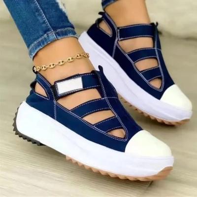 Women's Large Size Casual Single Shoes Women Wear Summer Muffin Thick Bottom Hollow Women's Single Shoes Zapatos De Mujer