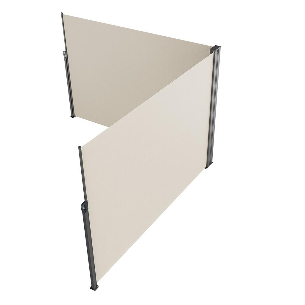 Retractable Side Awning, 79''x 236'' Outdoor Privacy Screen, 180g Polyester Water-proof Retractable Patio Screen, UV 30+ Room Divider Wind Screen for