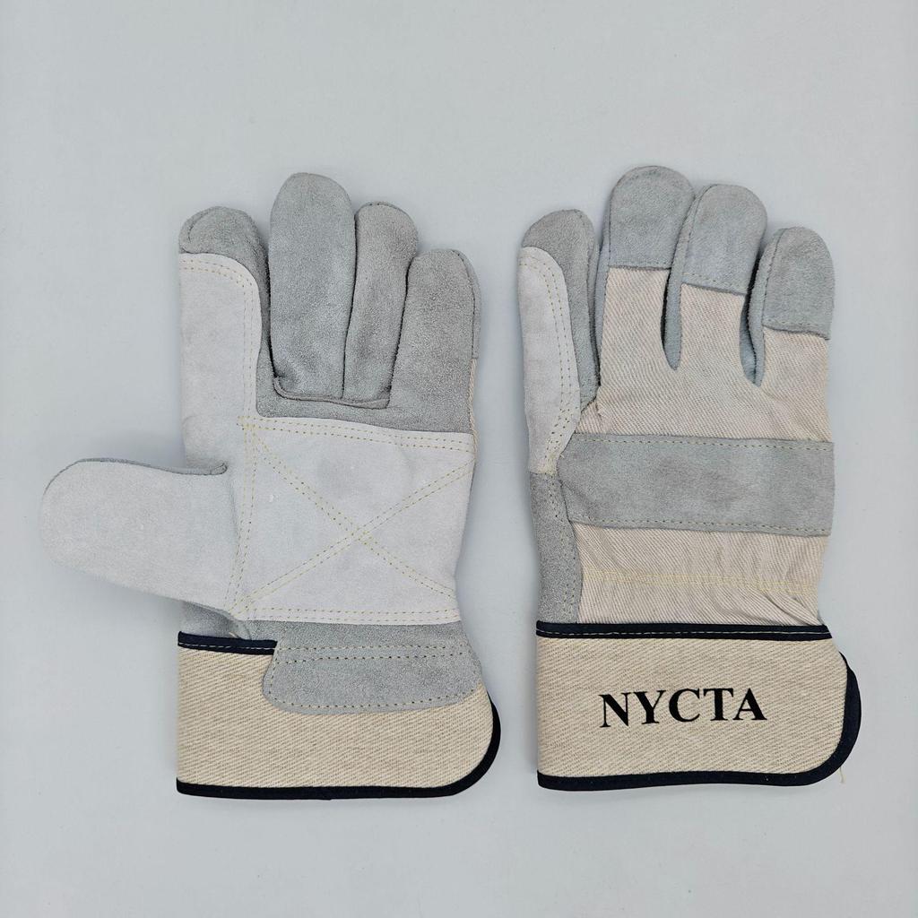 Sheepskin & Cowhide Heat-Resistant Welding Gloves with Palm Patch – Soft, Anti-Scald, Abrasion-Resistant Labor Protection.