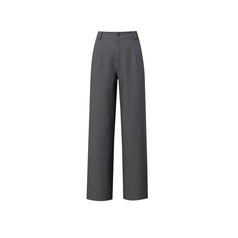 Spring and Autumn heavy-duty high-quality hip covering, leg trimming and thin wide-leg trousers, retro-textured three-dimensional high-waisted