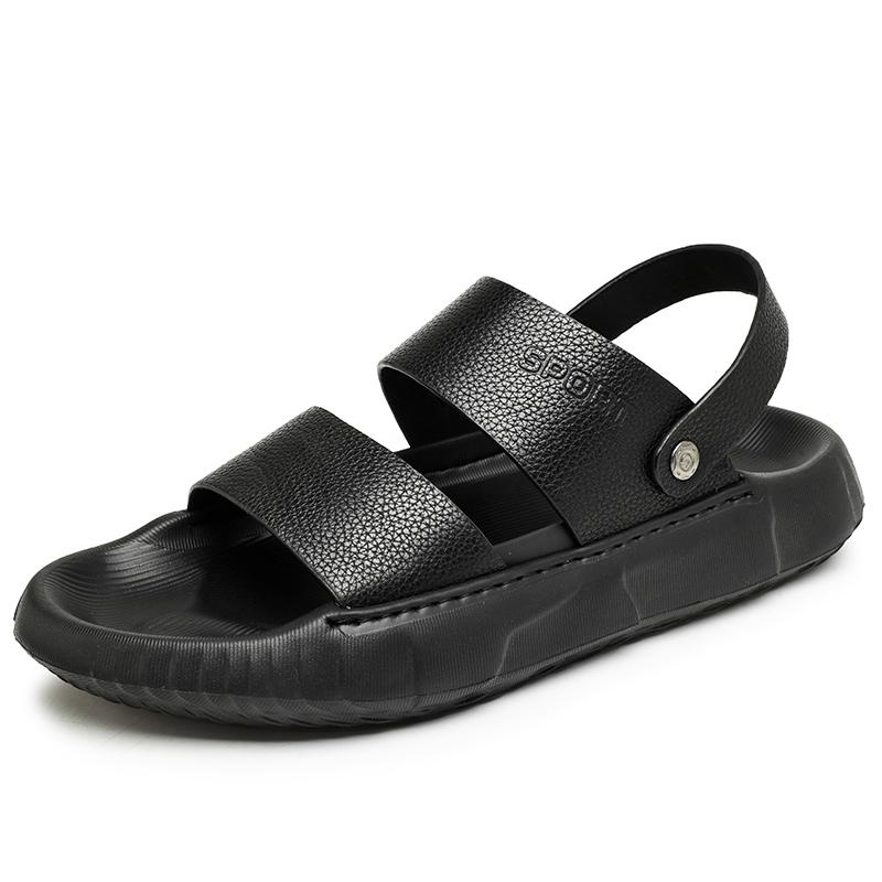 Fashion Luxury Brand Genuine Leather Sandals Men Outdoor Antiskid Walking Slipper2025Male Summer Beach Soft Bottom Flat Designer Sandals