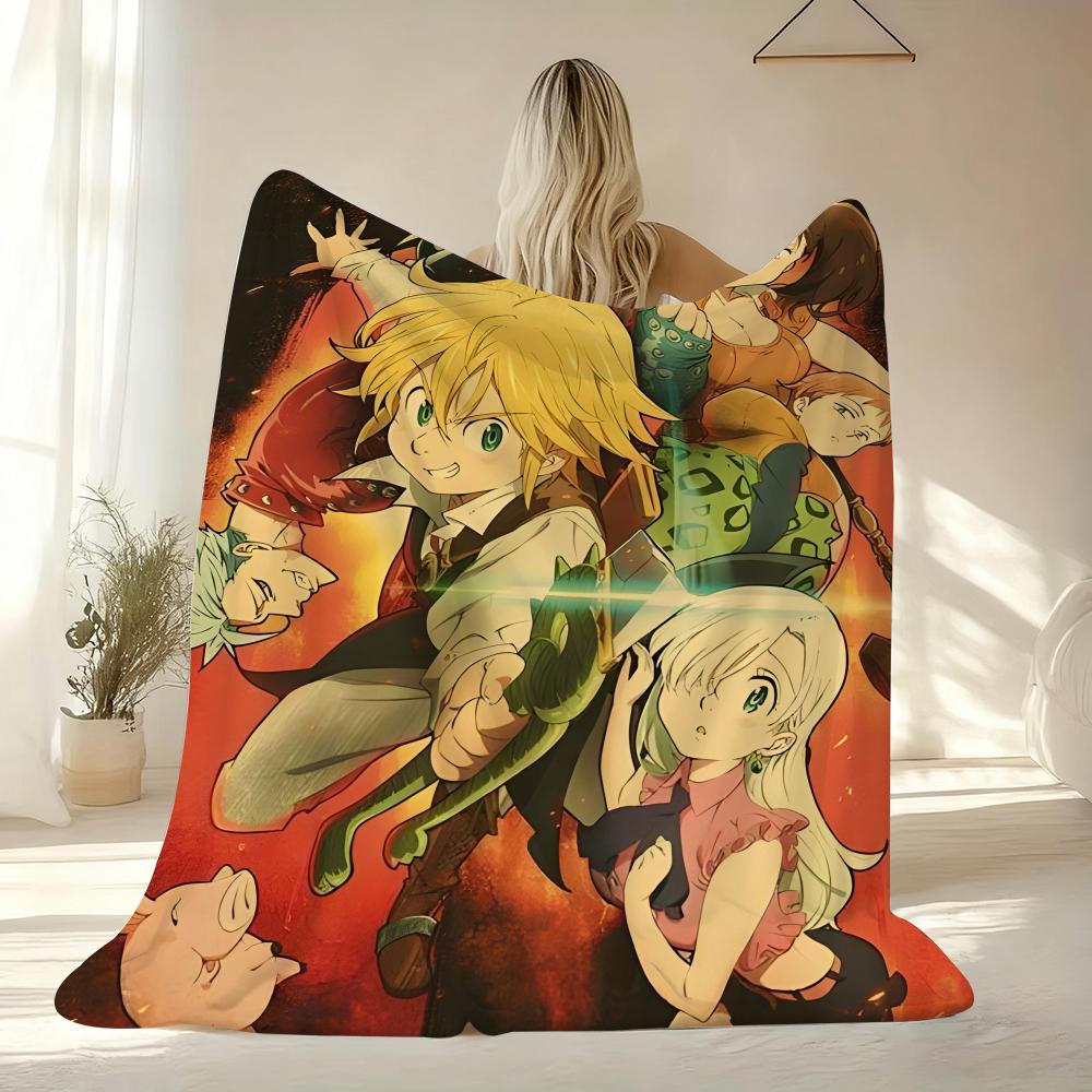 Anime S-Seven Deadly Sins Throw Flannel Fluffy Soft Blanket Warm Skin-Friendly Throw For Sofa Bed Office Nap Winter