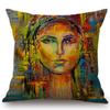 Gold Oil Painting Beauty Lady Girl Face Home Decorative Sofa Throw Pillow Case Modern Gallery Art Fashion Chair Cushion Cover