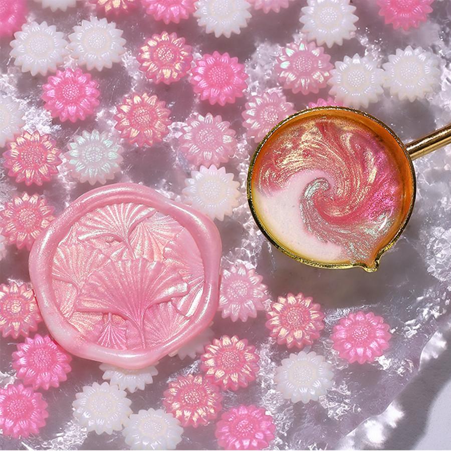 100 Stück/Beutel Aurora Sonnenblume Gemischte Farbe Siegelwachsperlen, für Hochzeitseinladungen, Briefumschläge, Wein-Geschenkverpackungen