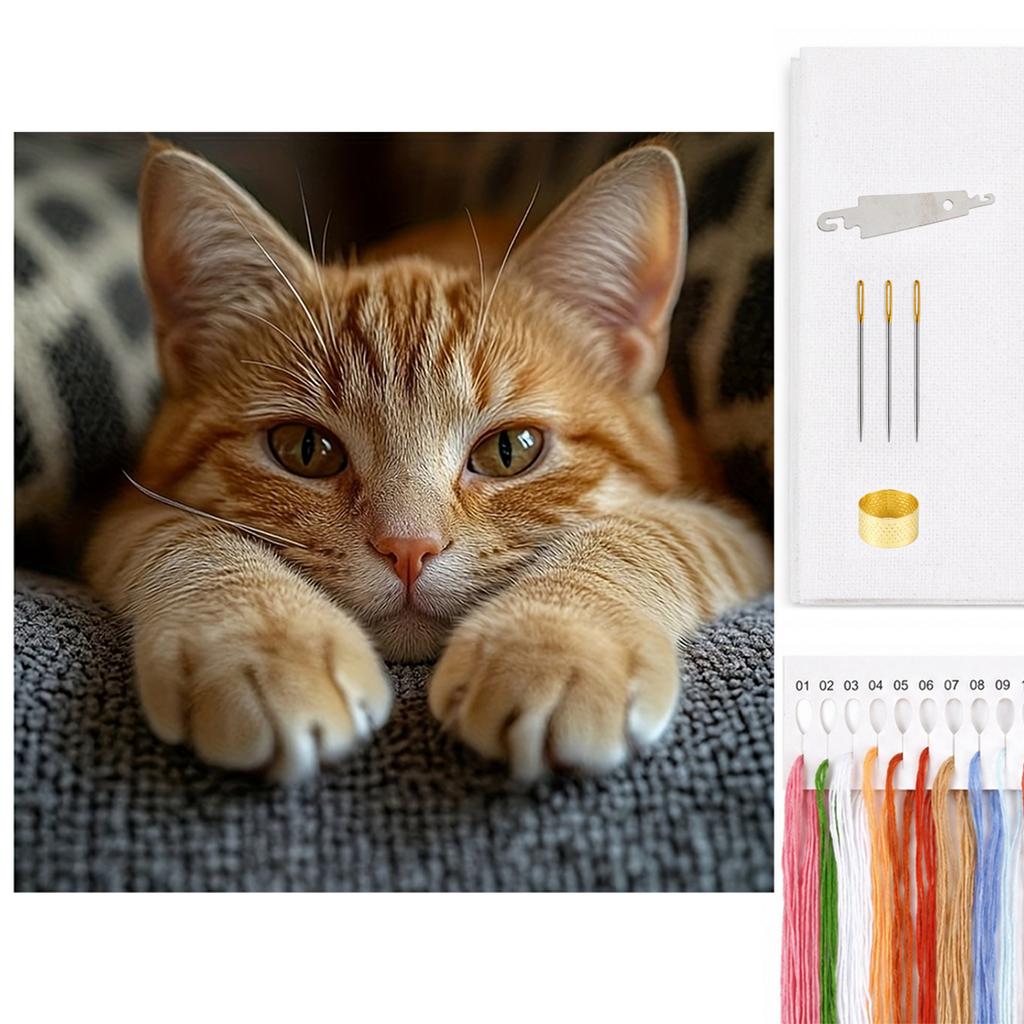 Animal Full 14CT DIY Counted Needlework for Adults Home Decor Patterns Arts Craft Kits 15.6x15.6In